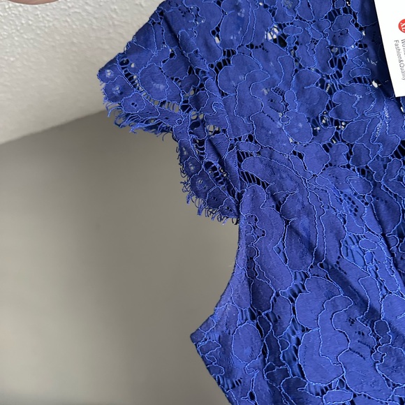 Royal blue lace dress. New with tags, cap-type sleeve - Picture 8 of 9